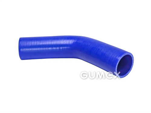 Silikonové úhlové koleno RADIASIL N 45°, 8mm, délka ramen 100mm, 13,4bar, silikon, -50°C/+175°C, modrá